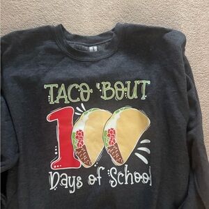 100 days of school sweatshirt Gildan Charcoal Crewneck Sweater